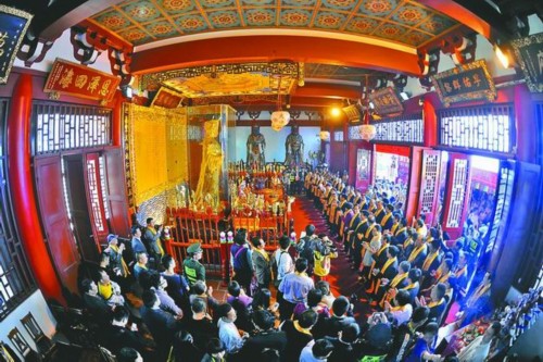 全球最大黄金妈祖圣像昨开光 造价亿元